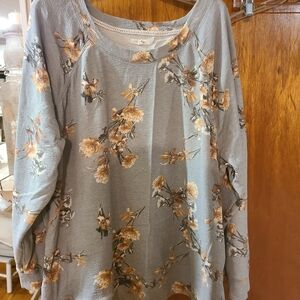Maurices Floral Sweatshirt - Gray and Tan